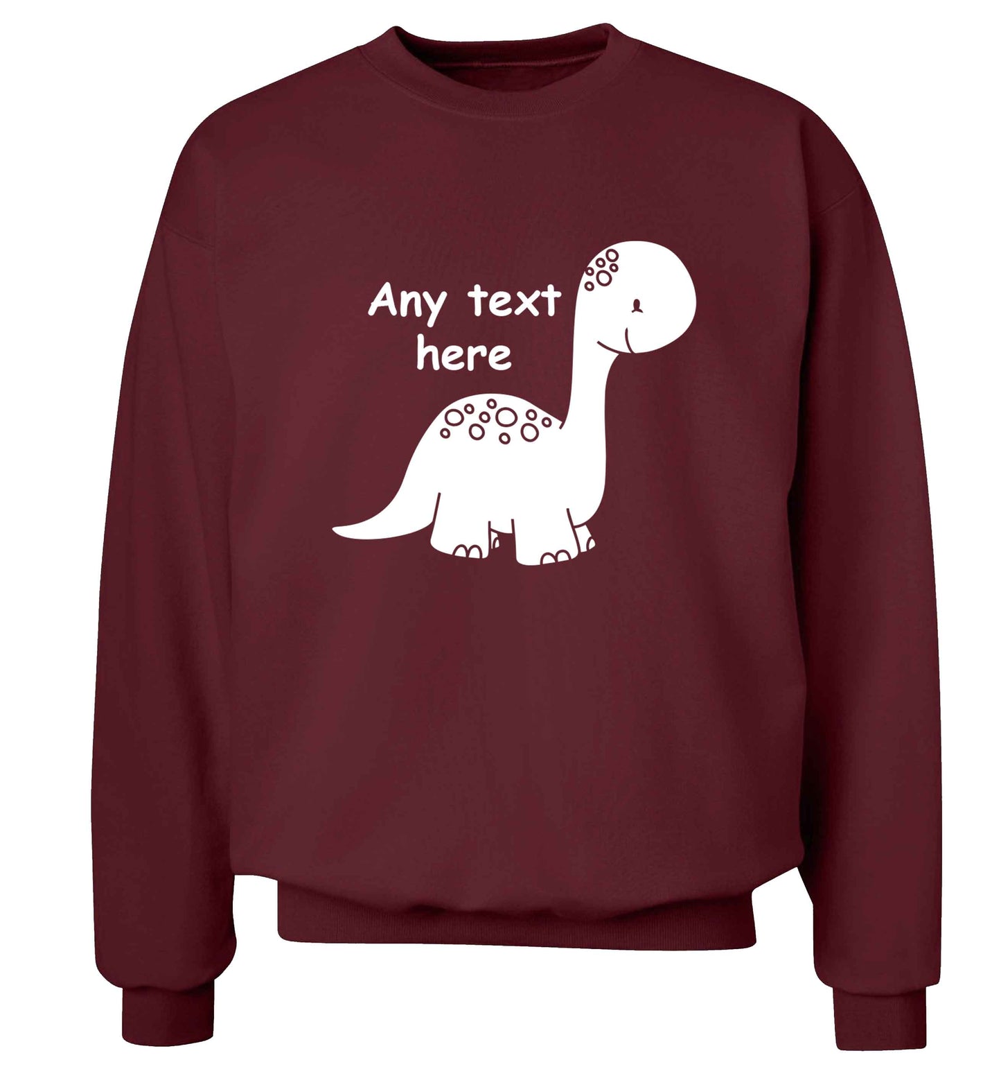 Dinosaur any text adult's unisex maroon sweater 2XL