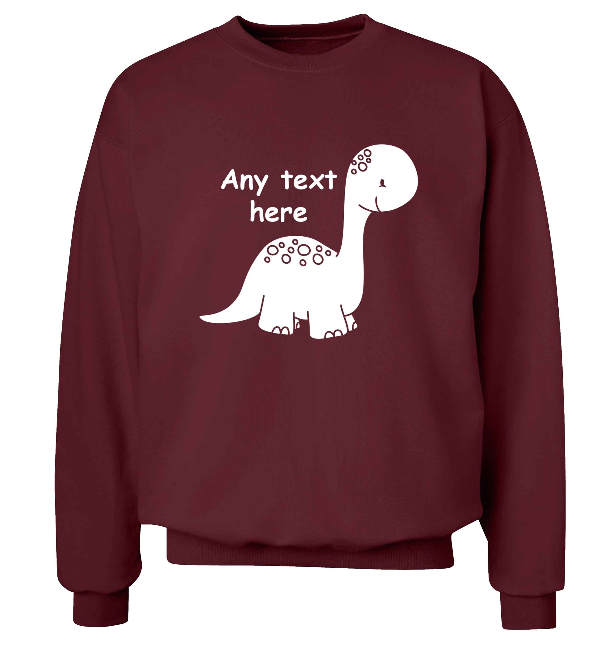 Dinosaur any text adult's unisex maroon sweater 2XL