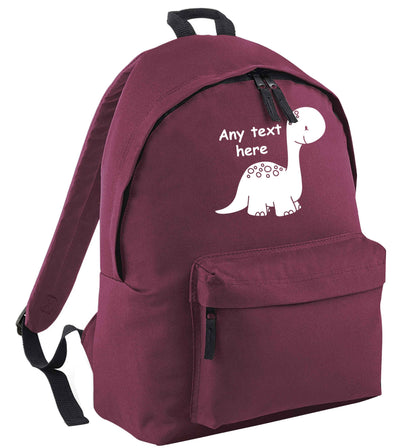 Dinosaur any text maroon adults backpack