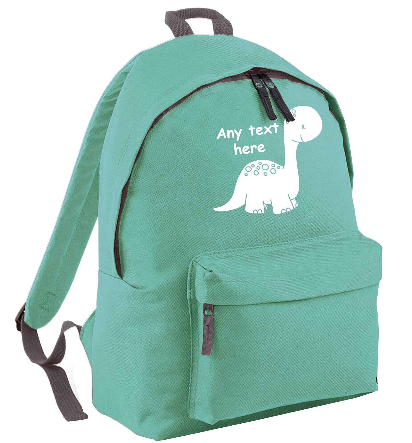 Dinosaur any text mint adults backpack