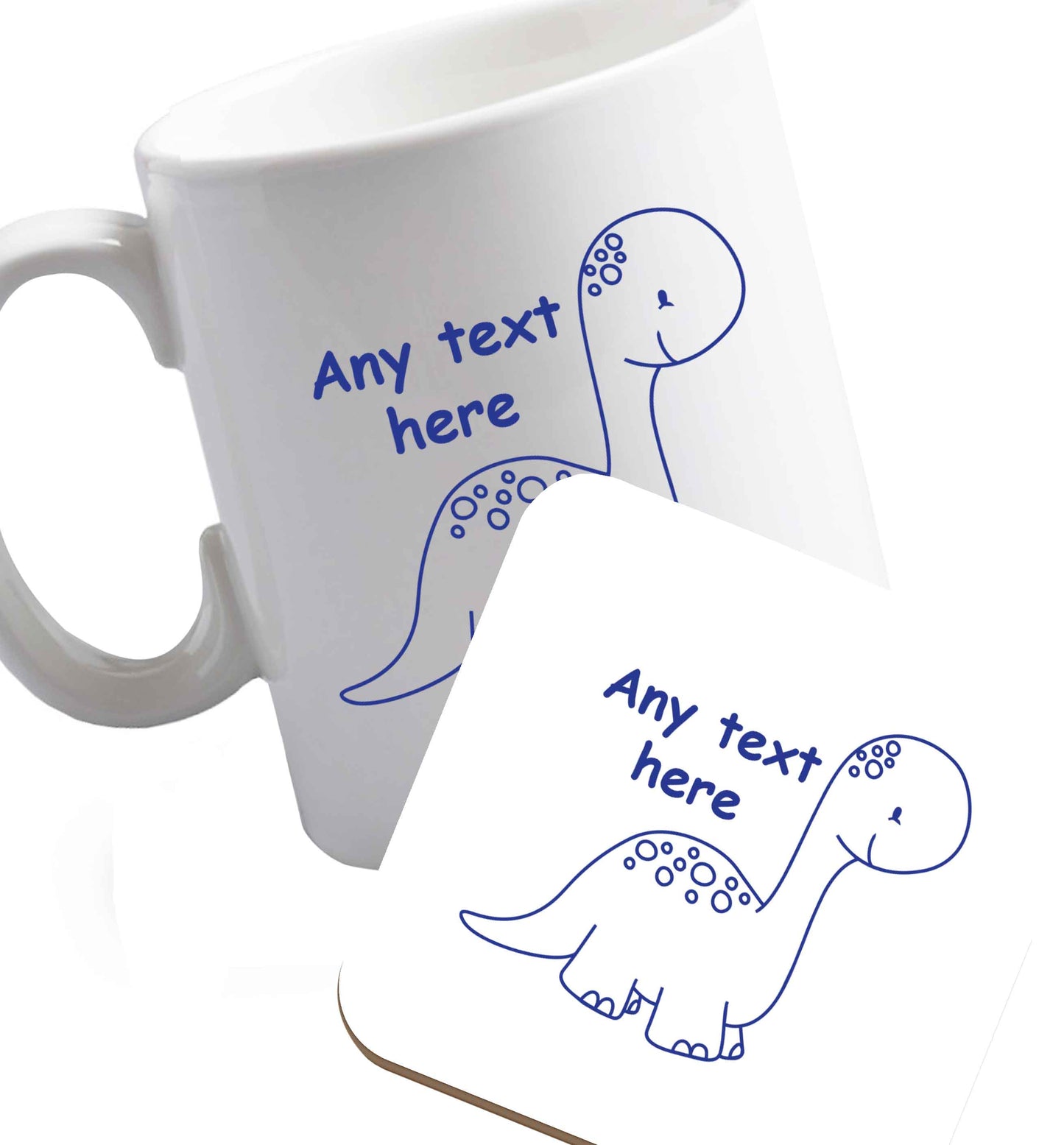 10 oz Favourite Type Pan Pancake ceramic mug and coaster set right handed