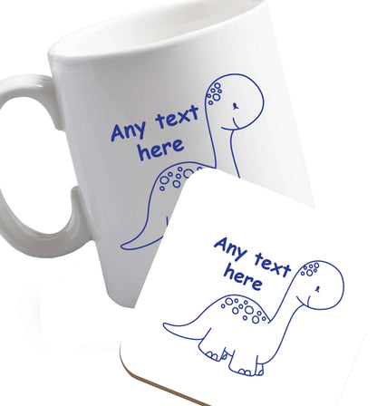 10 oz Favourite Type Pan Pancake ceramic mug and coaster set right handed