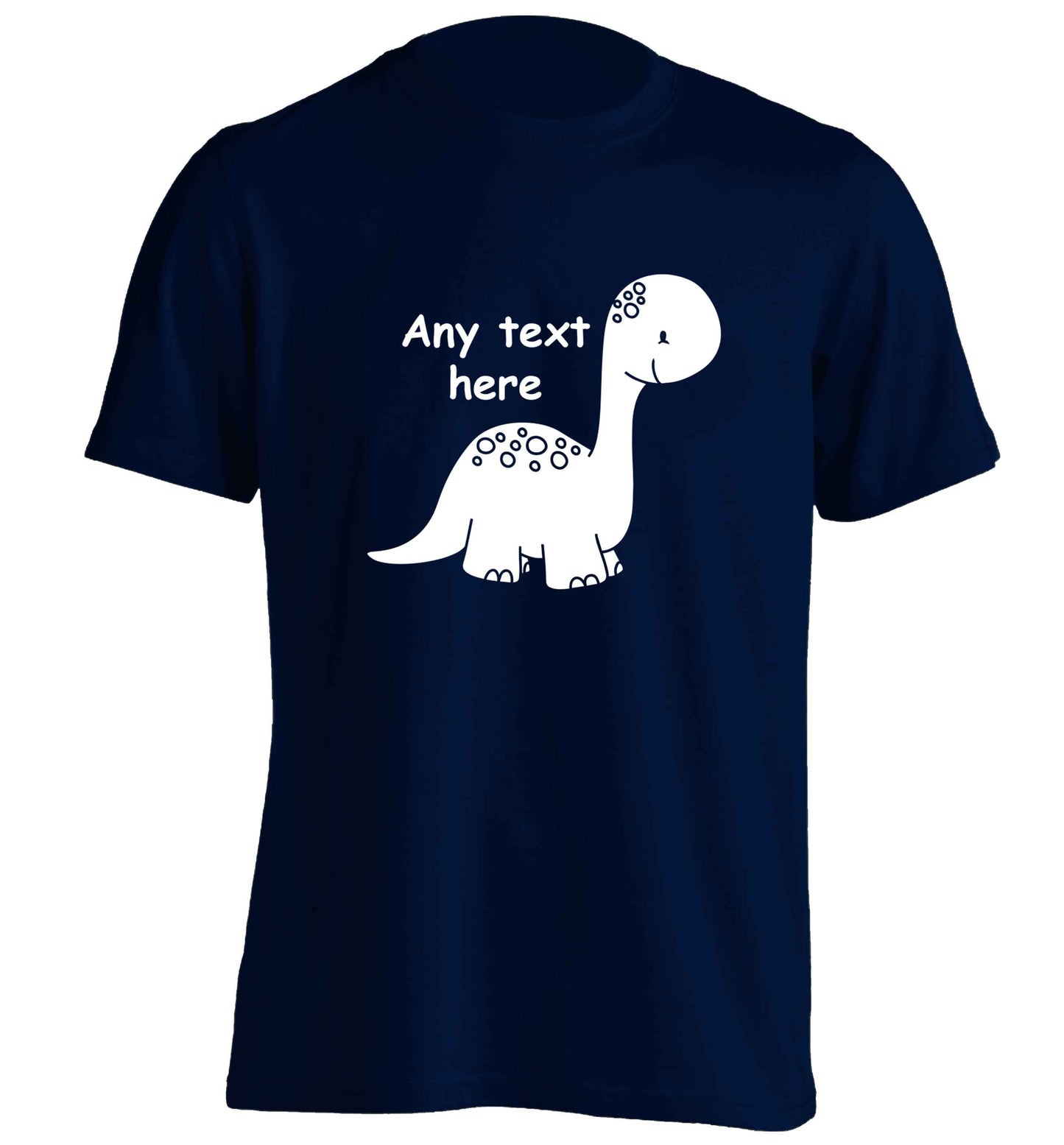 Dinosaur any text adults unisex navy Tshirt 2XL