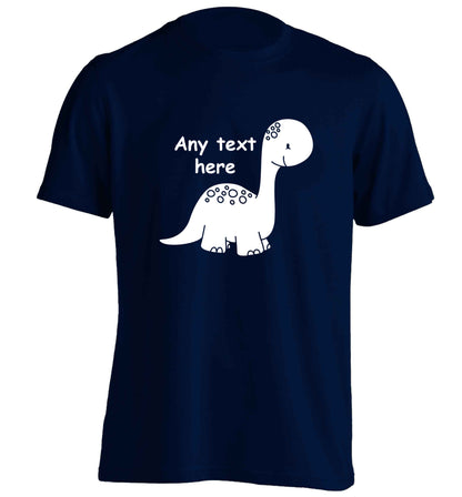 Dinosaur any text adults unisex navy Tshirt 2XL
