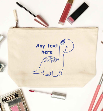 Dinosaur any text natural makeup bag