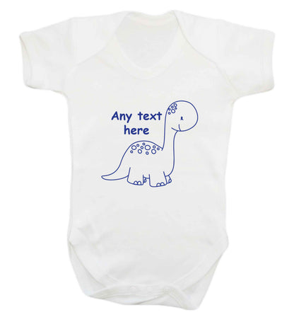 Dinosaur any text baby vest white 18-24 months