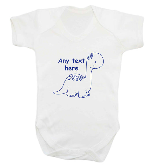 Dinosaur any text baby vest white 18-24 months
