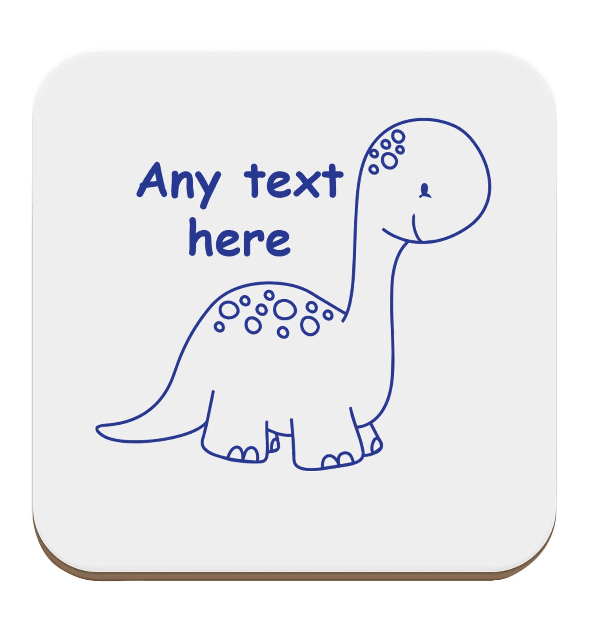 Dinosaur any text set of four coasters