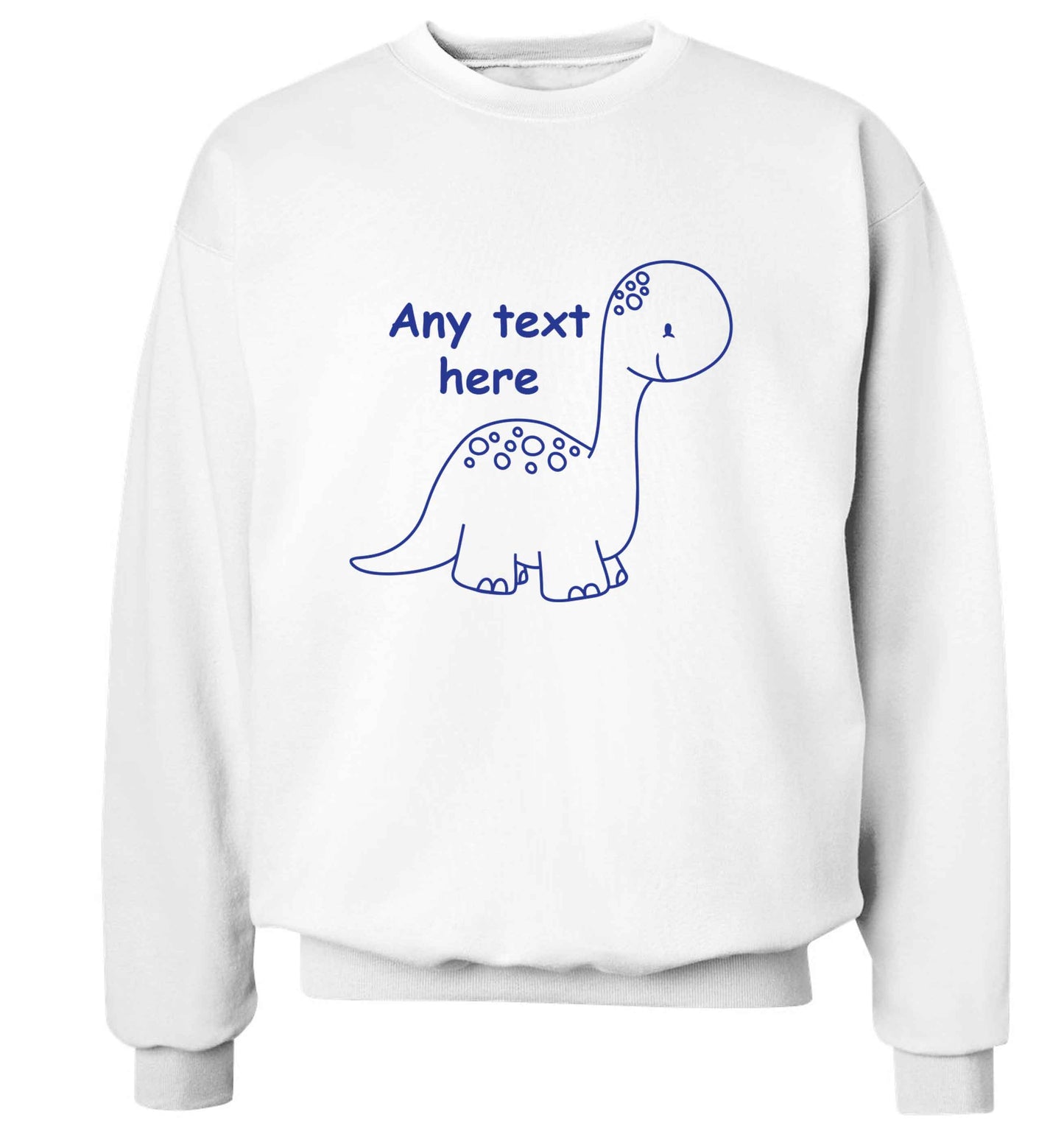 Dinosaur any text adult's unisex white sweater 2XL