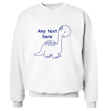 Dinosaur any text adult's unisex white sweater 2XL