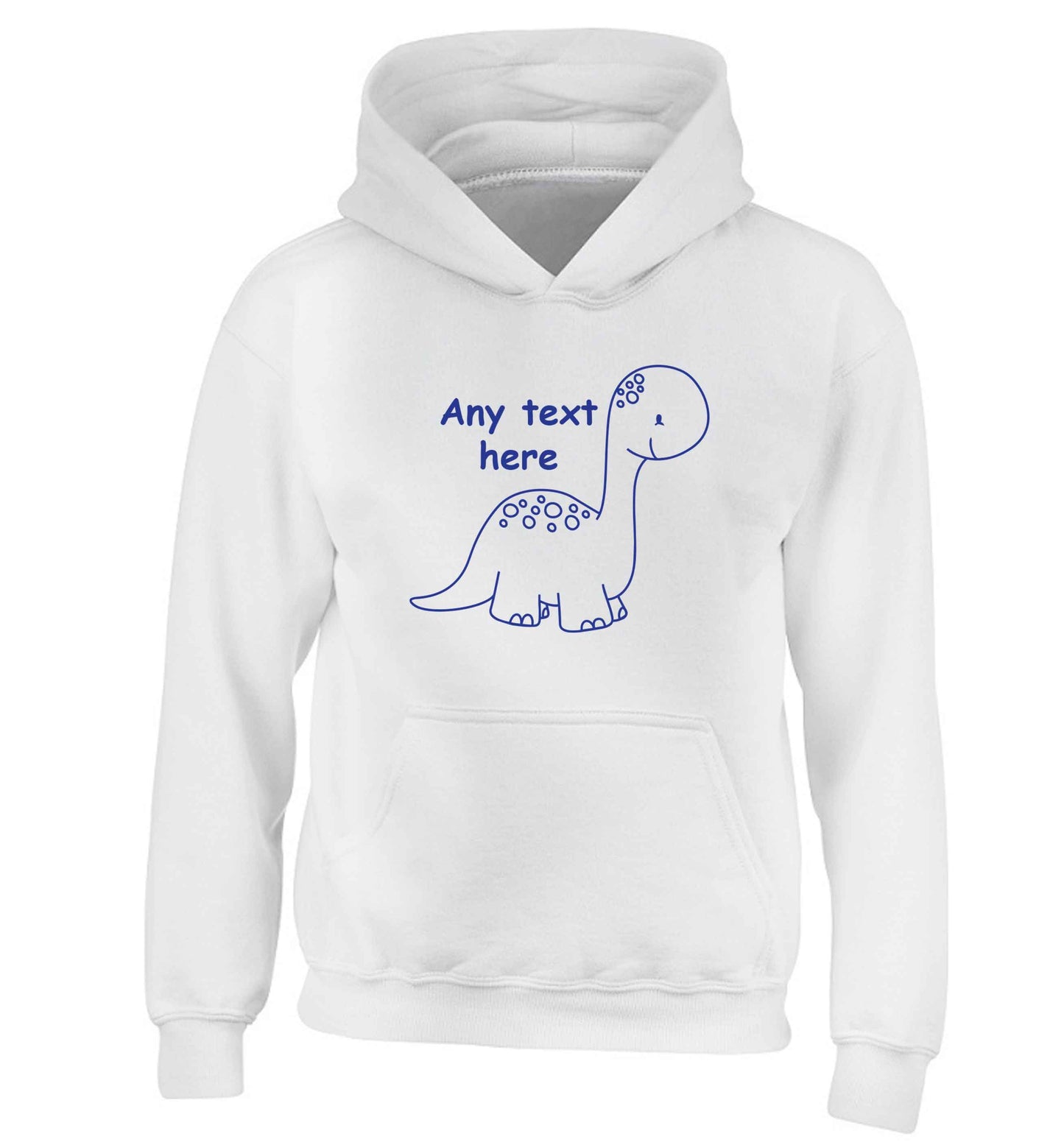 Dinosaur any text children's white hoodie 12-13 Years