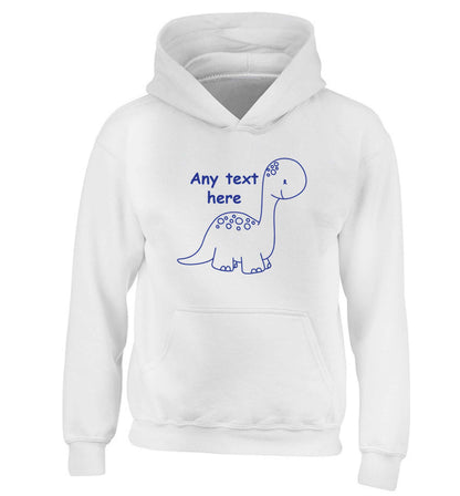 Dinosaur any text children's white hoodie 12-13 Years