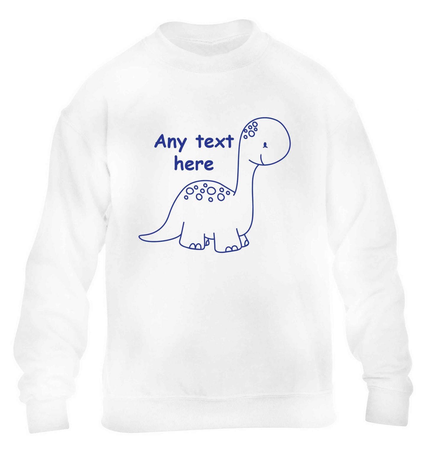 Dinosaur any text children's white sweater 12-13 Years