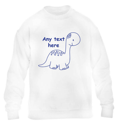 Dinosaur any text children's white sweater 12-13 Years