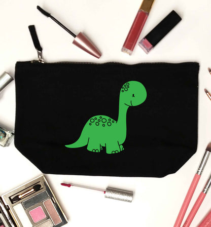 Dinosaur illustration black makeup bag