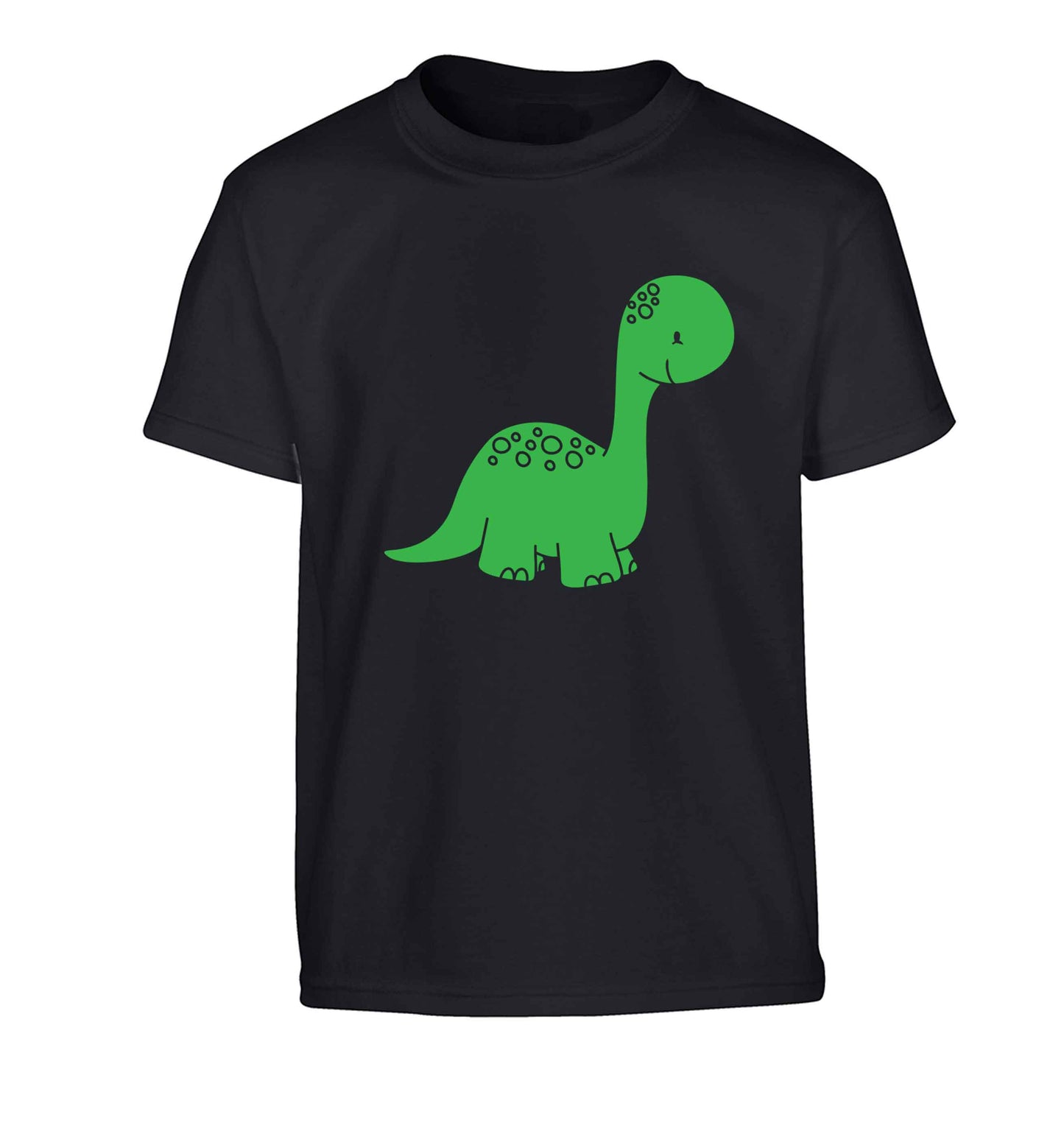 Dinosaur illustration Children's black Tshirt 12-13 Years