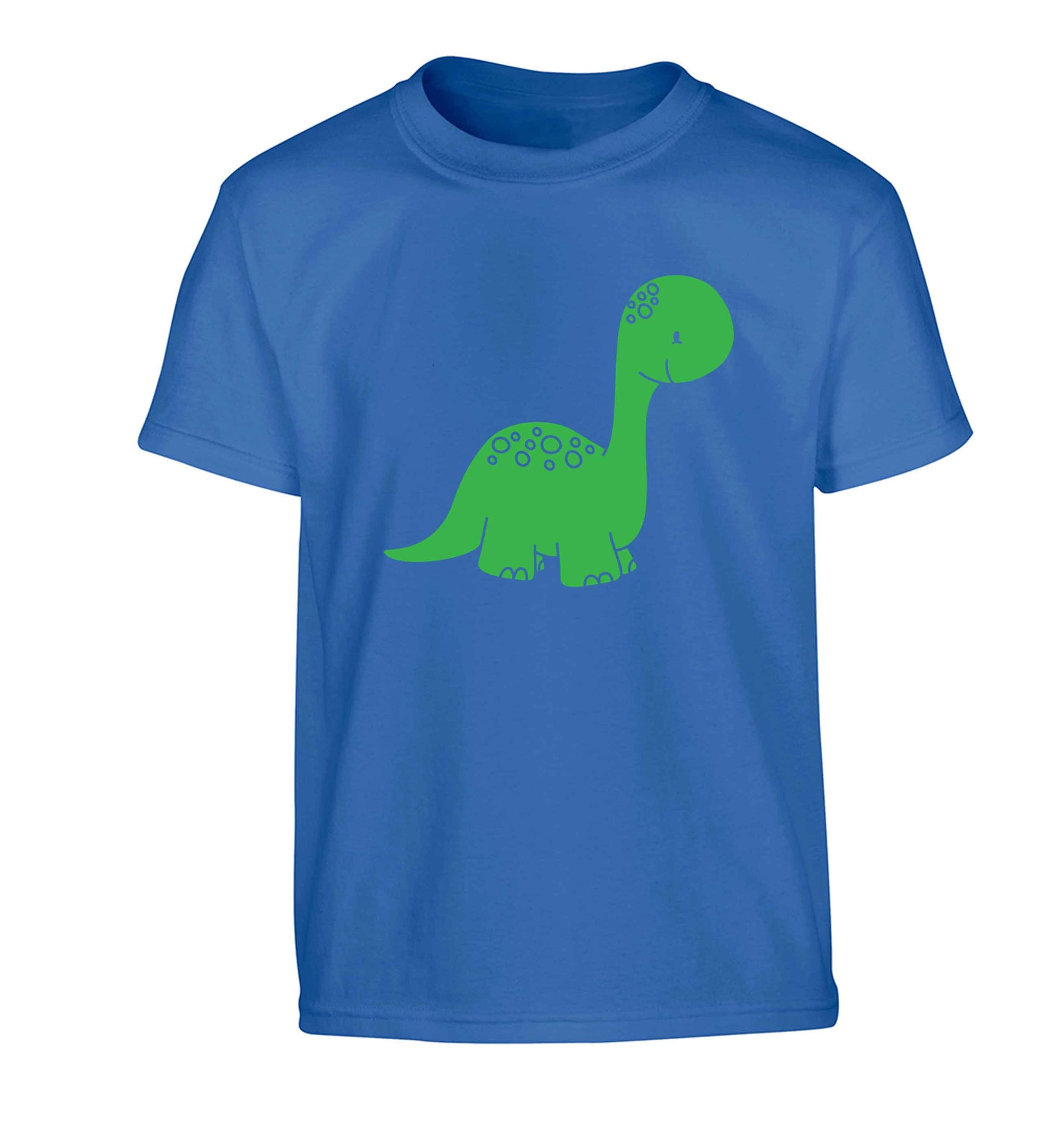 Dinosaur illustration Children's blue Tshirt 12-13 Years