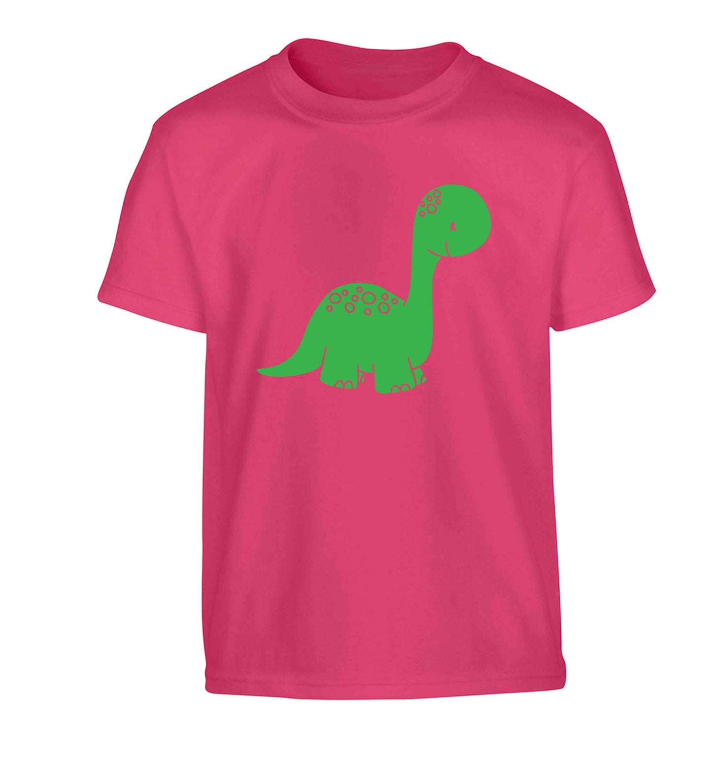 Dinosaur illustration Children's pink Tshirt 12-13 Years