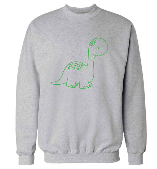 Dinosaur illustration adult's unisex grey sweater 2XL