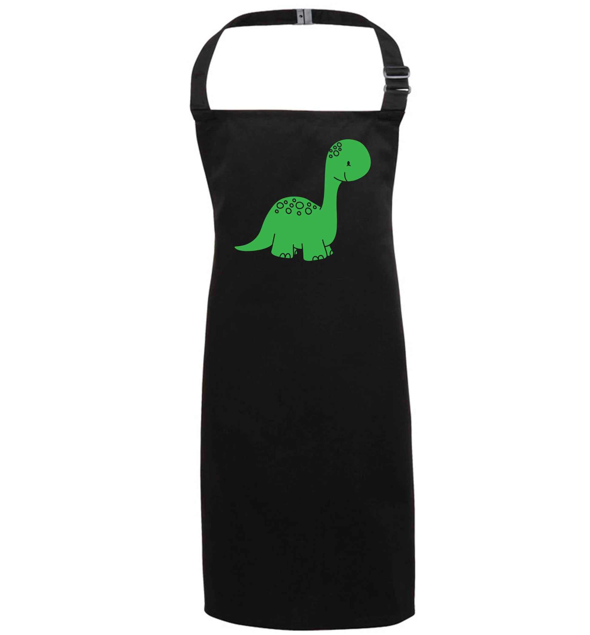 Dinosaur illustration black apron 7-10 years