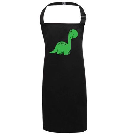 Dinosaur illustration black apron 7-10 years