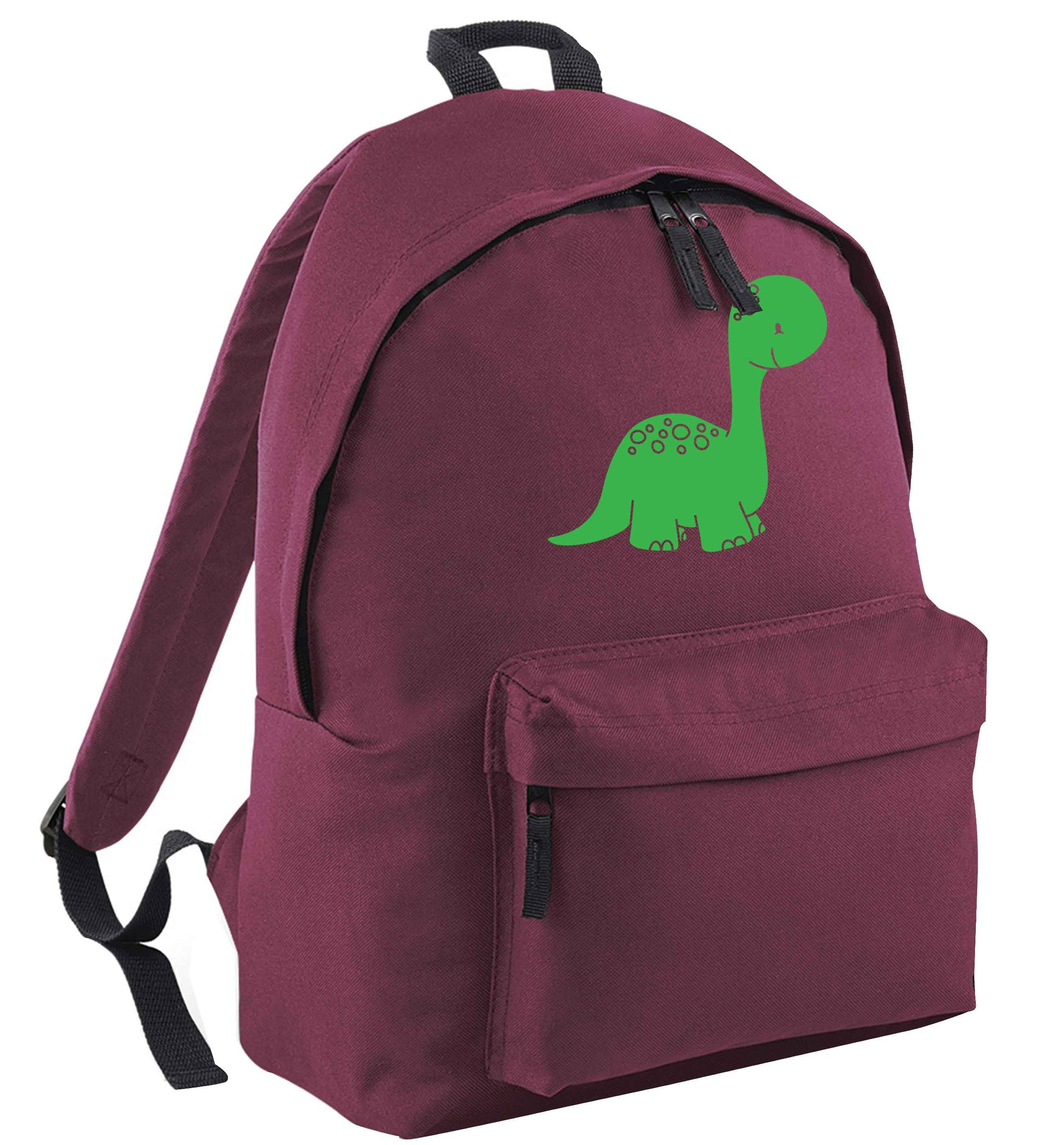 Dinosaur illustration maroon adults backpack