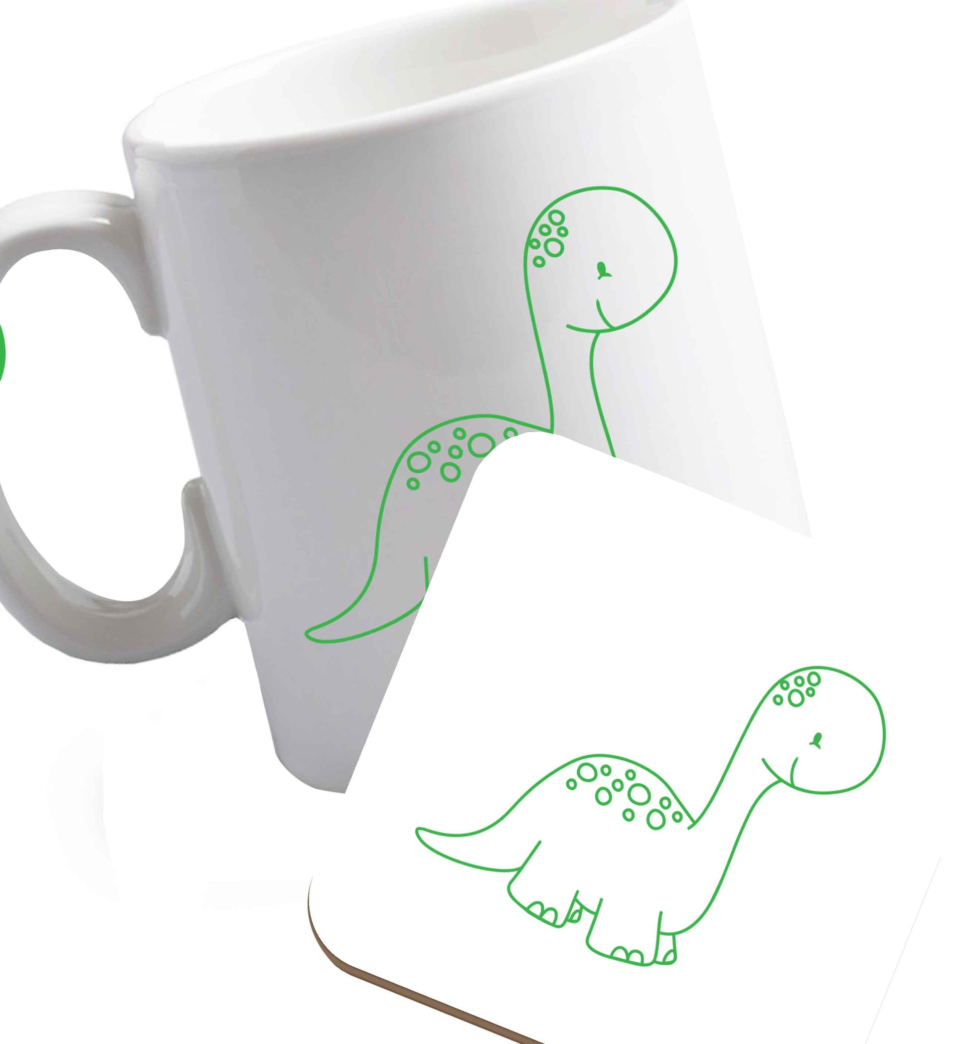 10 oz Favourite Type Pan Pancake ceramic mug and coaster set right handed