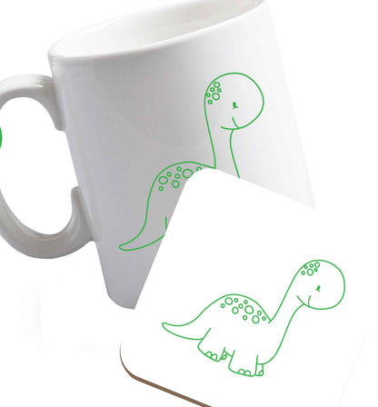 10 oz Favourite Type Pan Pancake ceramic mug and coaster set right handed
