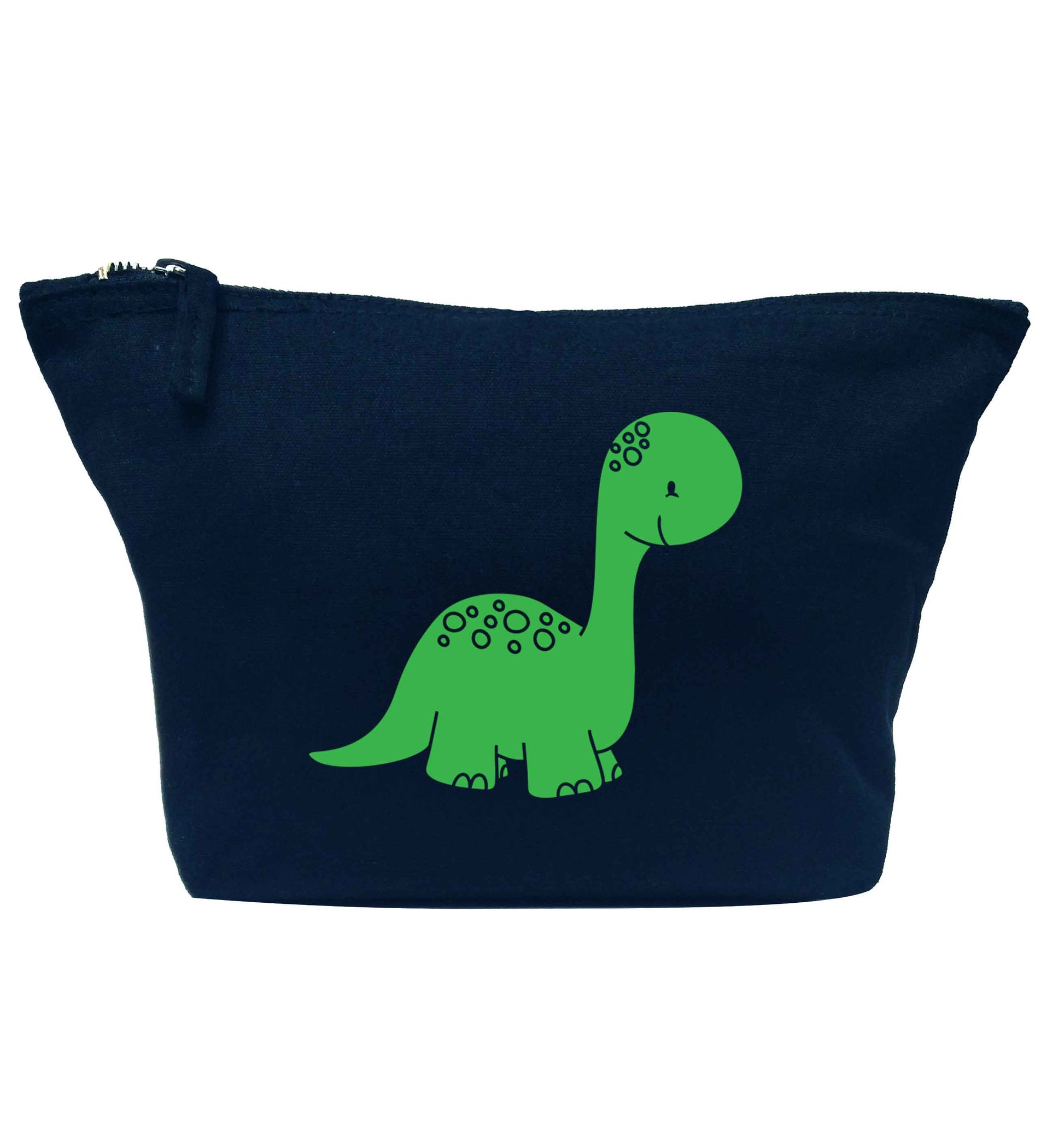 Dinosaur illustration navy makeup bag