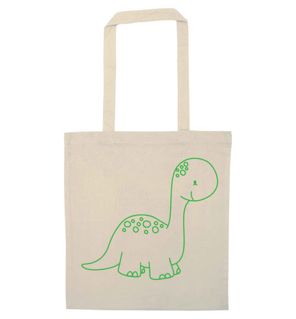 Dinosaur illustration natural tote bag