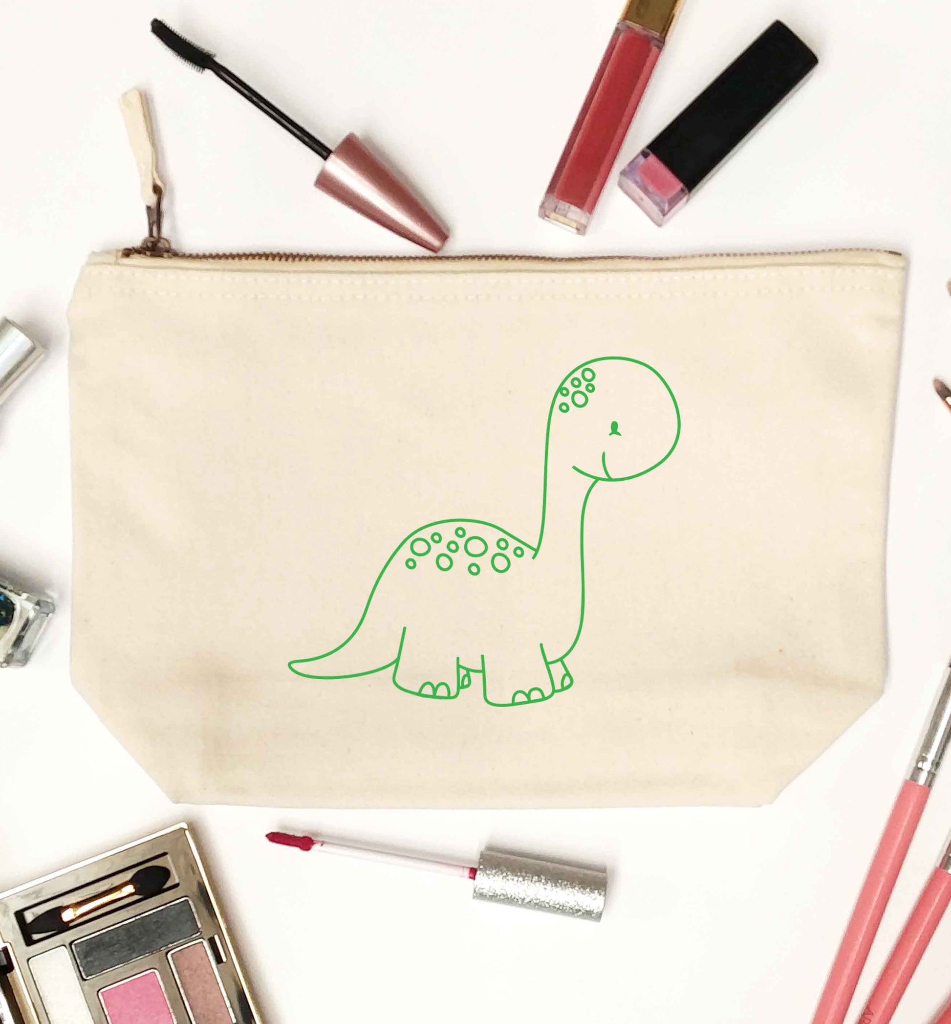Dinosaur illustration natural makeup bag