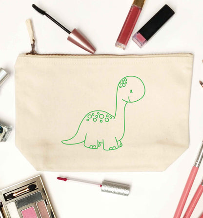 Dinosaur illustration natural makeup bag