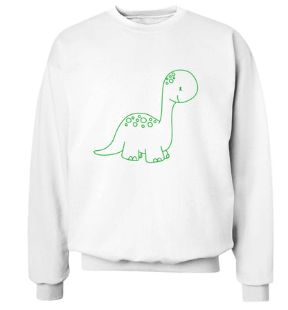Dinosaur illustration adult's unisex white sweater 2XL