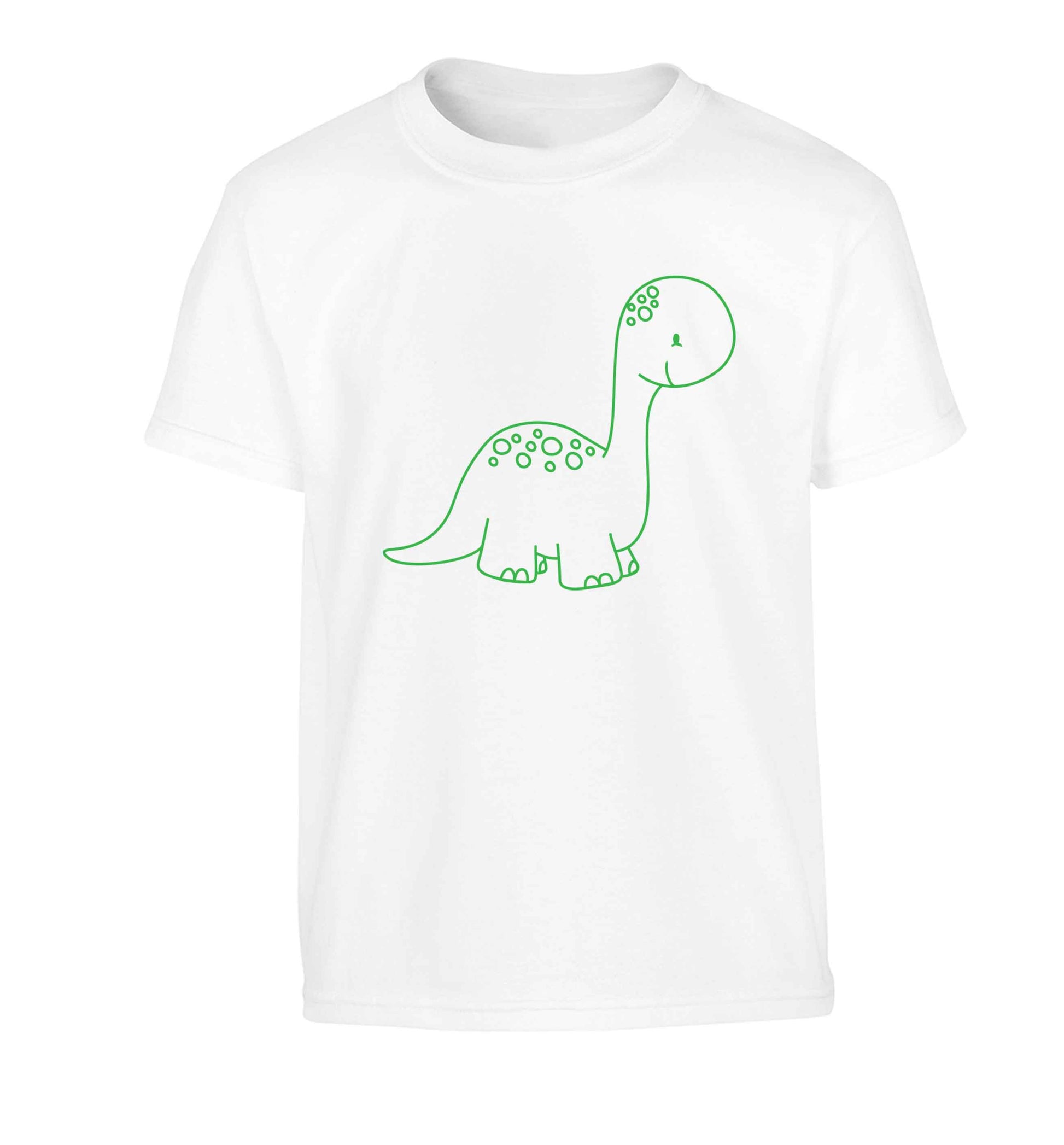 Dinosaur illustration Children's white Tshirt 12-13 Years