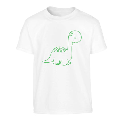 Dinosaur illustration Children's white Tshirt 12-13 Years