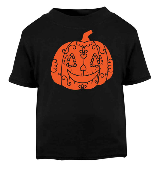 Pumpkin sugar skull Black baby toddler Tshirt 2 years