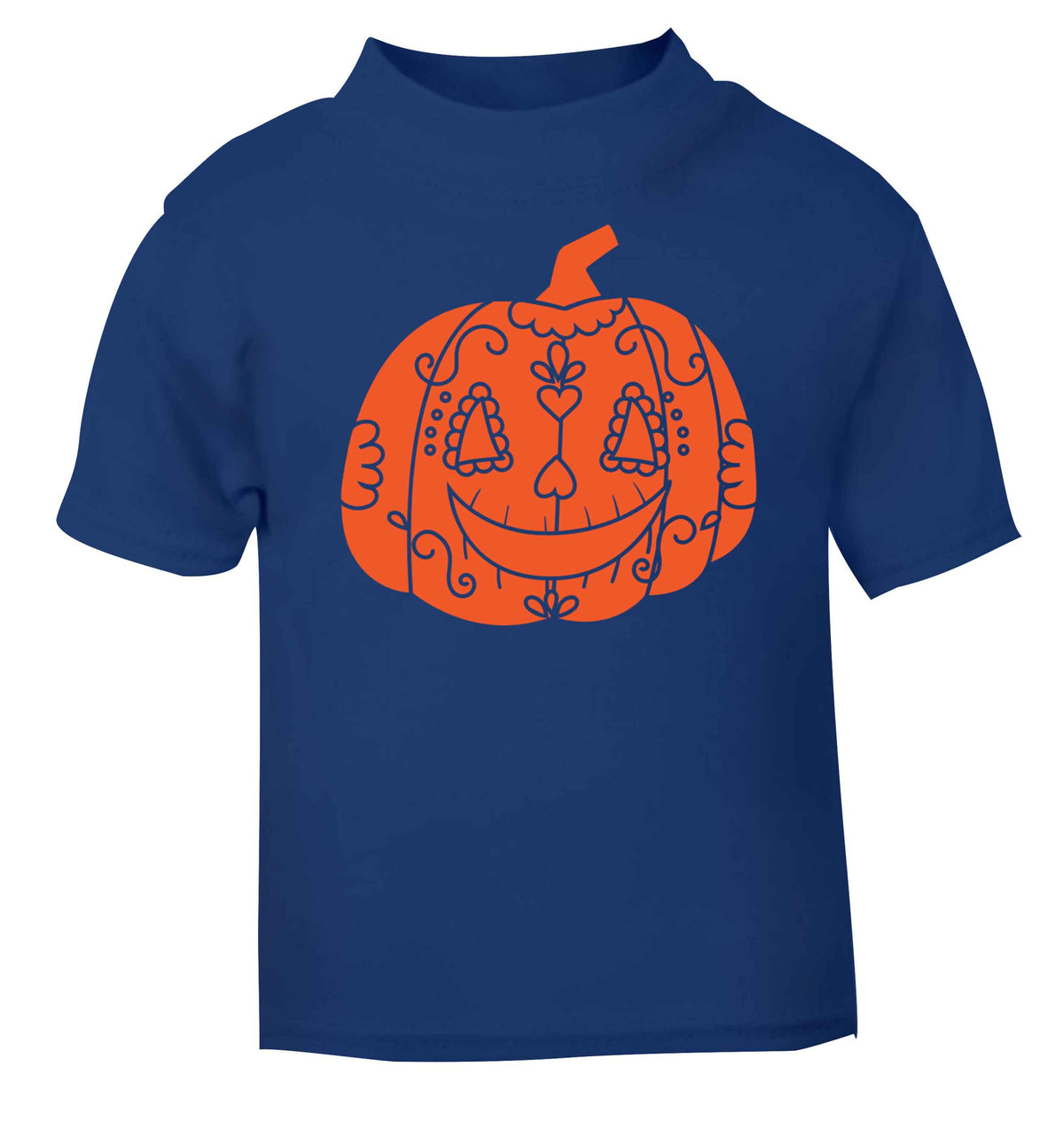 Pumpkin sugar skull blue baby toddler Tshirt 2 Years
