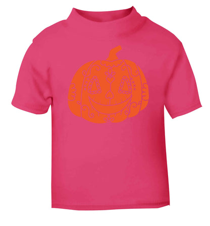 Pumpkin sugar skull pink baby toddler Tshirt 2 Years