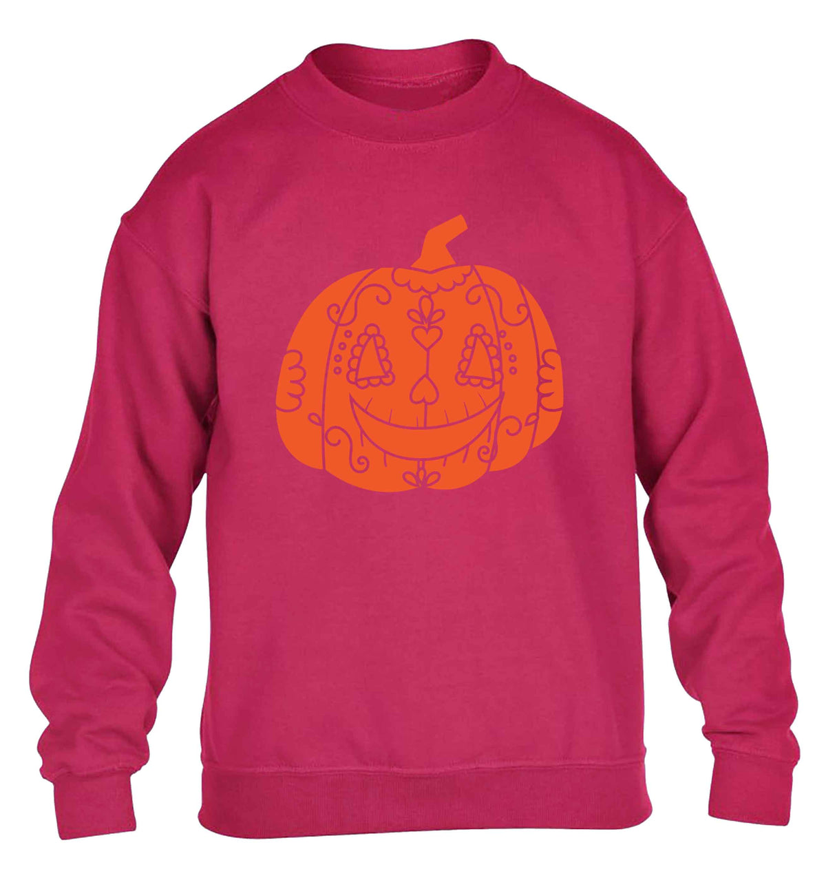 Pumpkin sugar skull children's pink sweater 12-13 Years