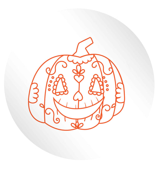 Pumpkin sugar skull 24 @ 45mm matt circle stickers