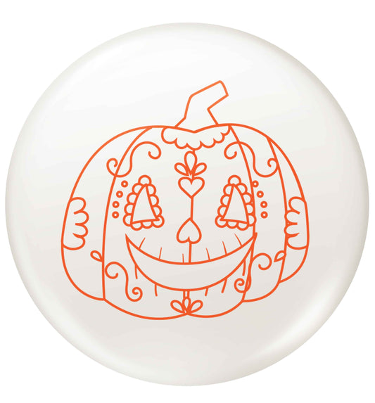 Pumpkin sugar skull small 25mm Pin badge