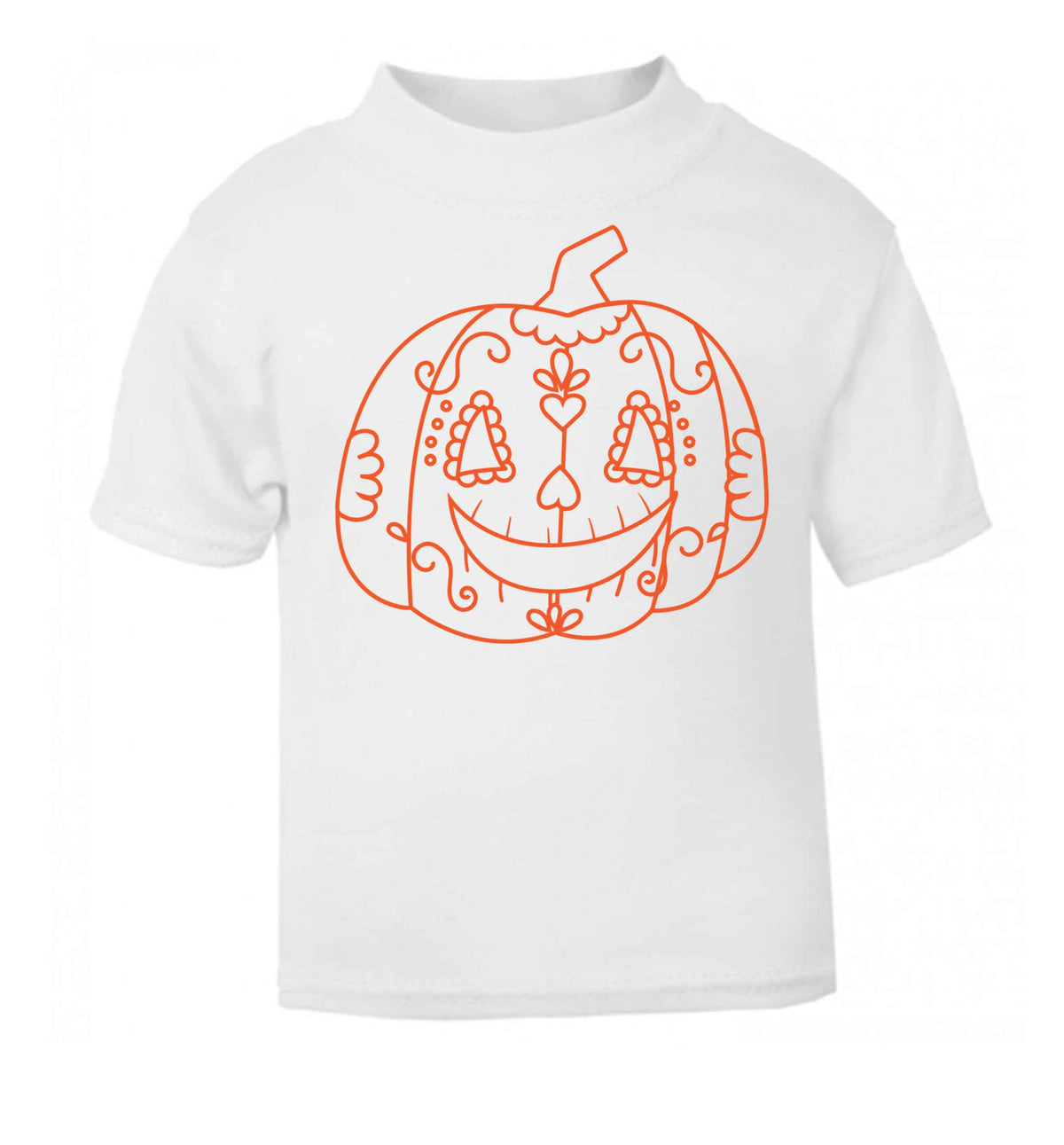 Pumpkin sugar skull white baby toddler Tshirt 2 Years