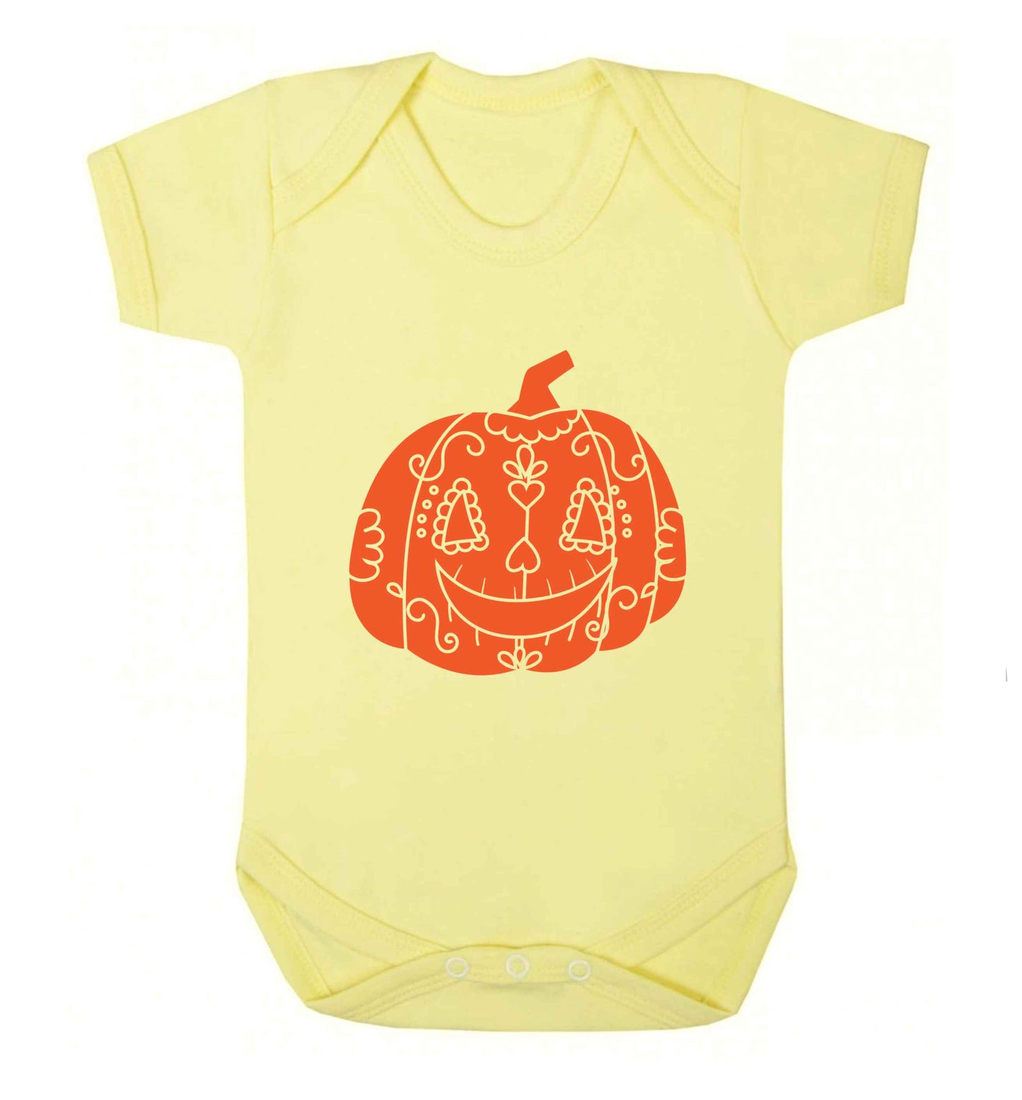 Pumpkin sugar skull baby vest pale yellow 18-24 months