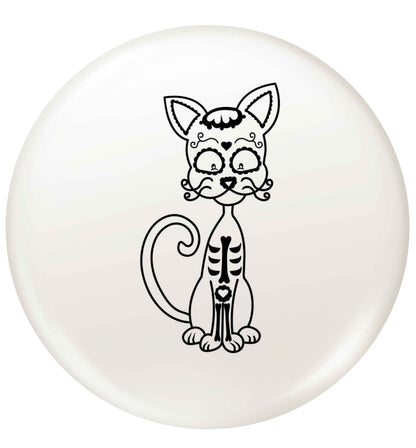 Cat sugar skull small 25mm Pin badge