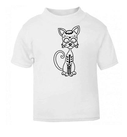 Cat sugar skull white baby toddler Tshirt 2 Years