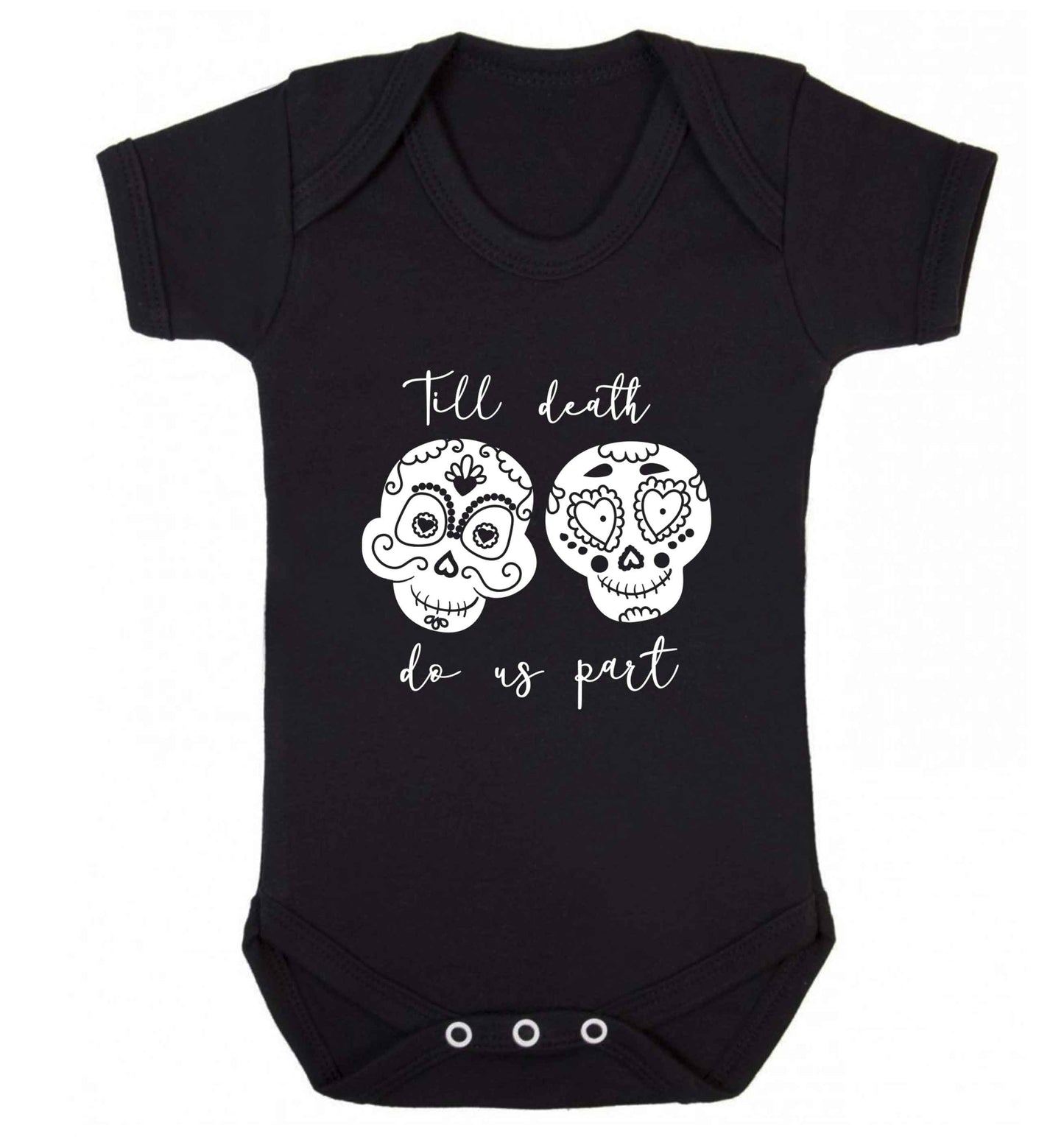 Till death do us part sugar skulls baby vest black 18-24 months
