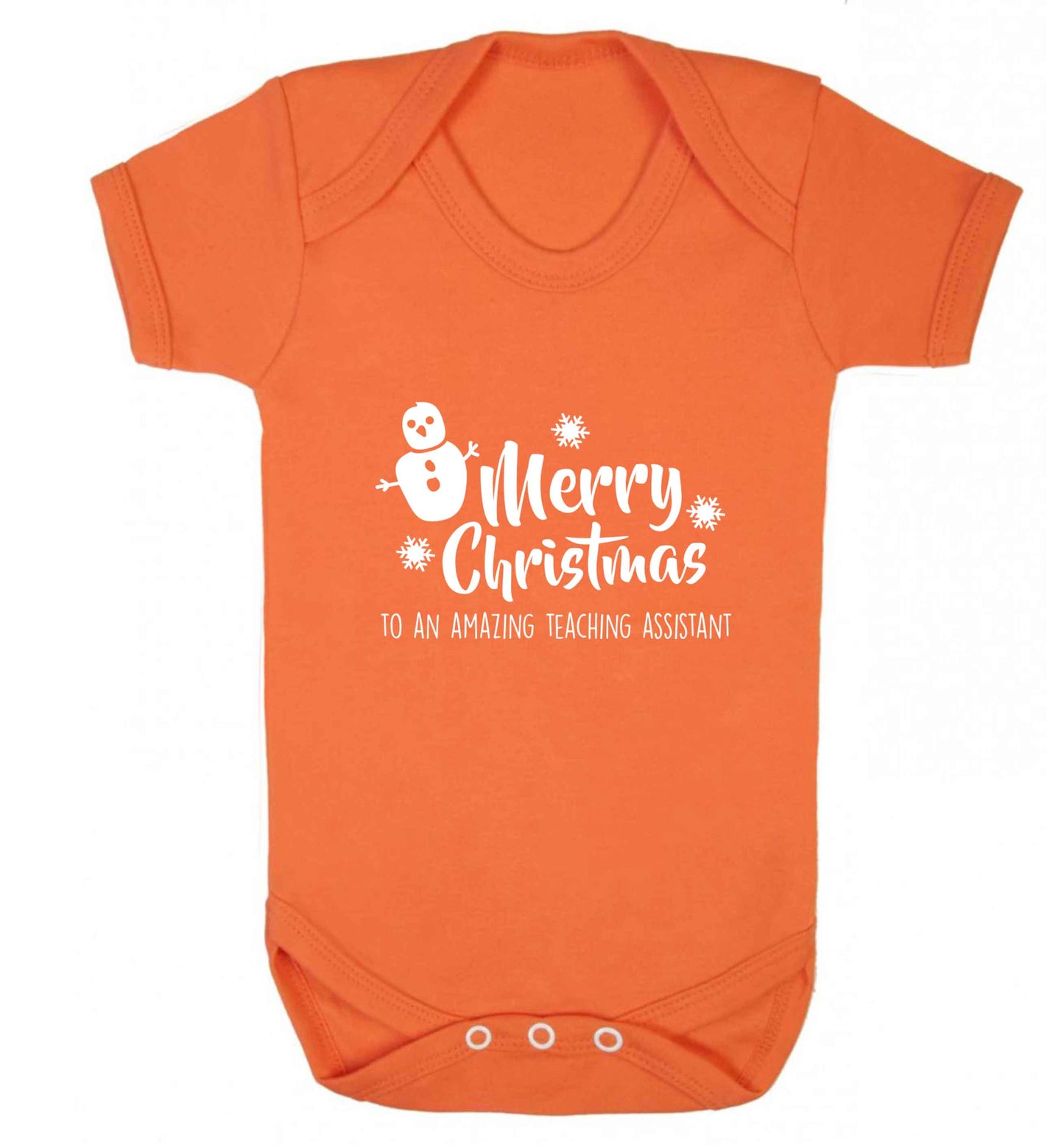 Merry christmas to my teacher baby vest orange 18-24 months