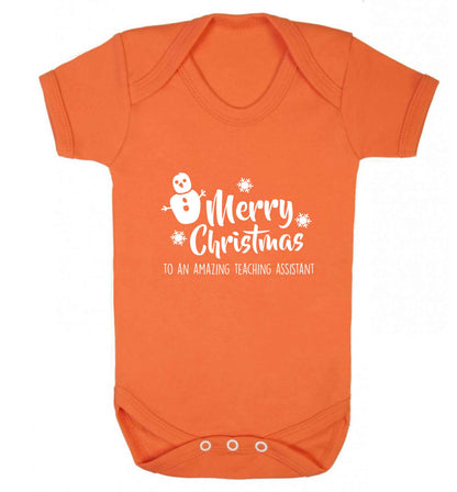 Merry christmas to my teacher baby vest orange 18-24 months