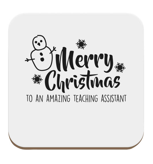 Merry christmas to my teacher set of four coasters