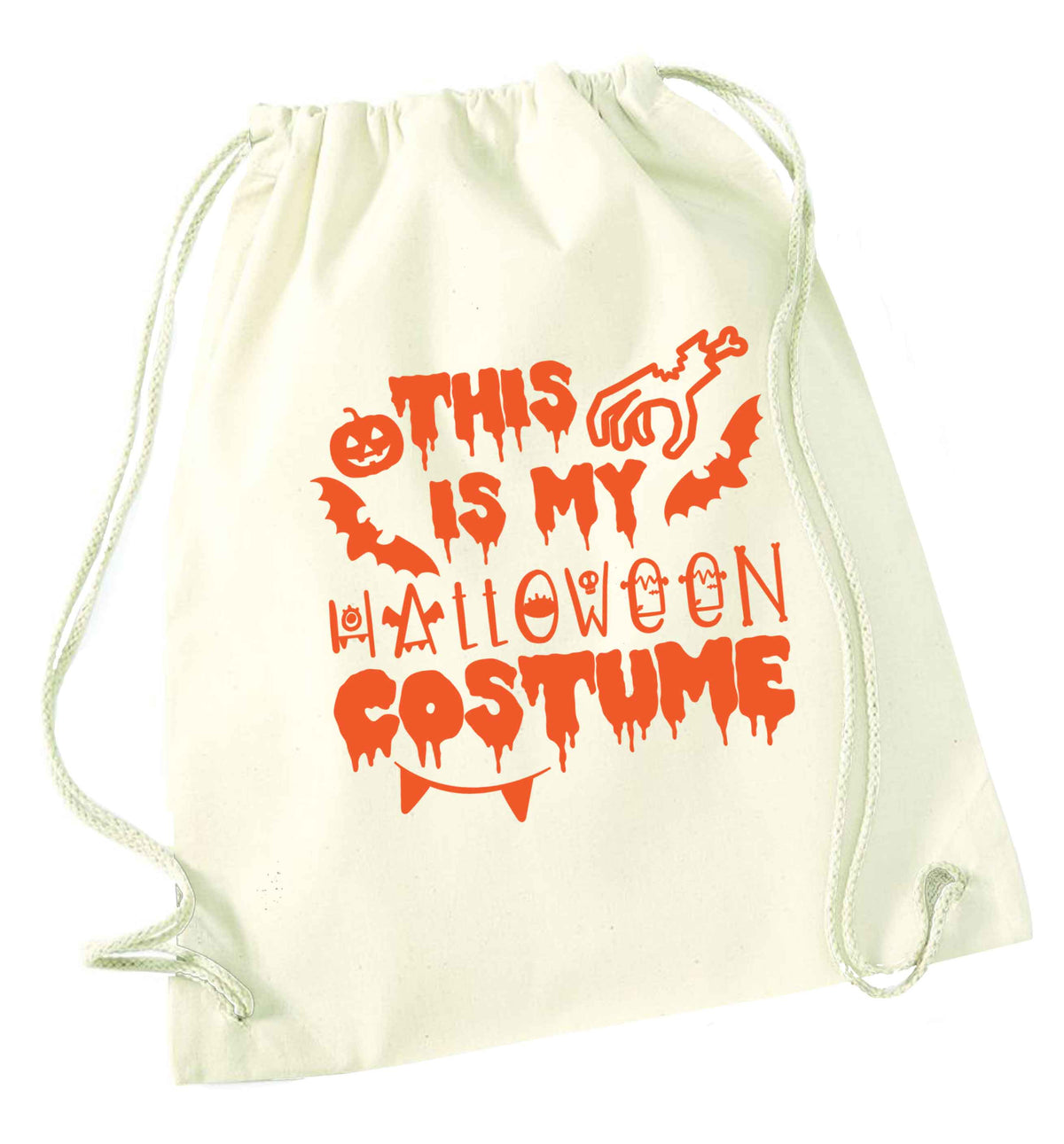 This is my halloween costume natural drawstring bag